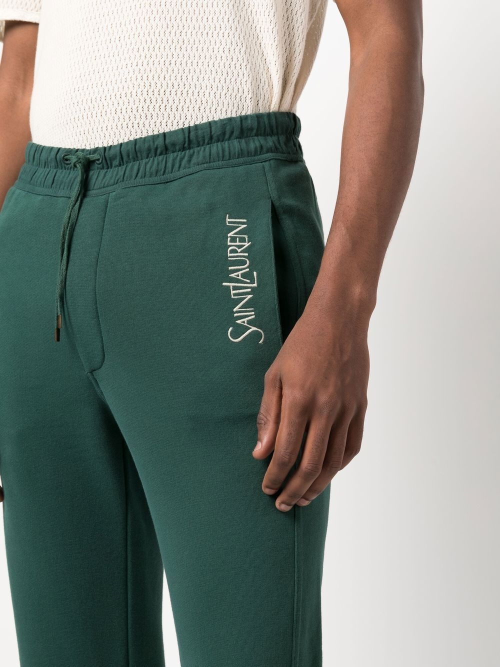 embroidered-logo drawstring track pants - 5