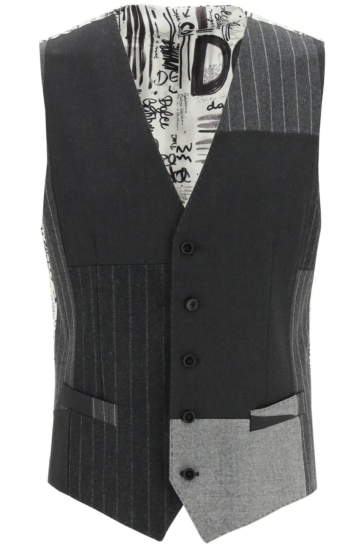 PATCHWORK WOOL AND CASHMERE VEST - 1