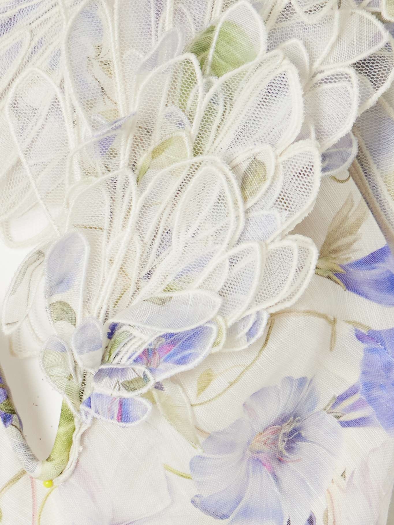 Natura appliquéd floral-print linen and silk-blend maxi dress - 4