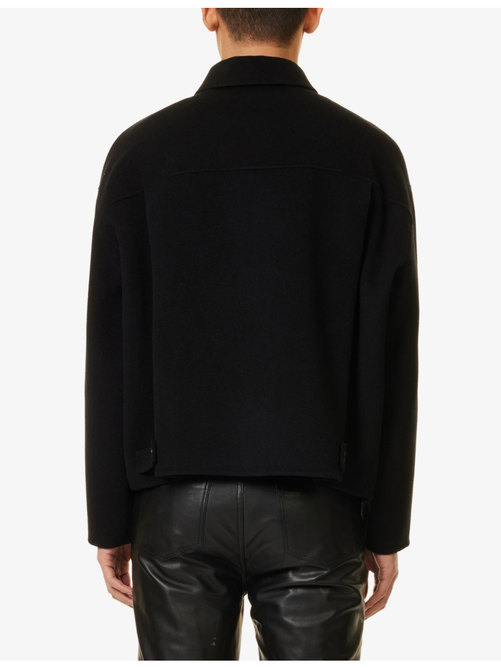 Doverio zip-front long-sleeve wool-felt jacket - 4