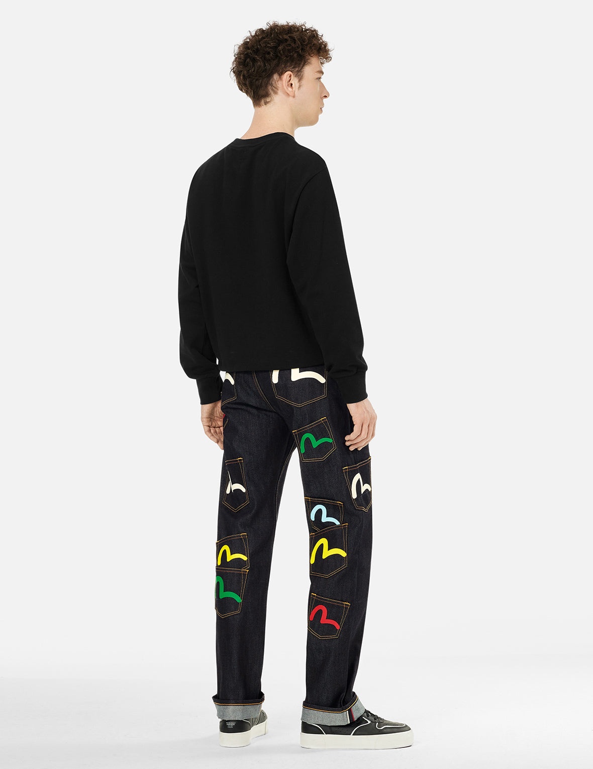 Daruma and Logo Embroidery Relax Fit Sweatshirt - 4
