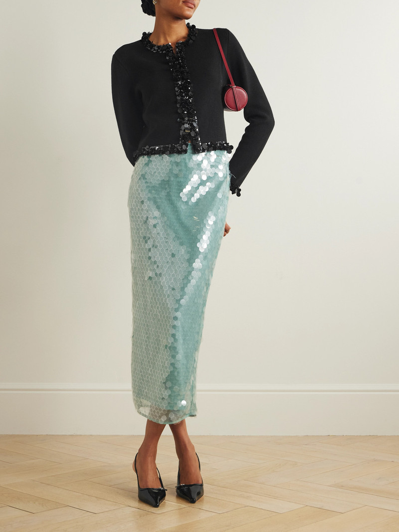 TORY BURCH Kendra Embellished Wool And Cashmere-blend Cardigan outlook