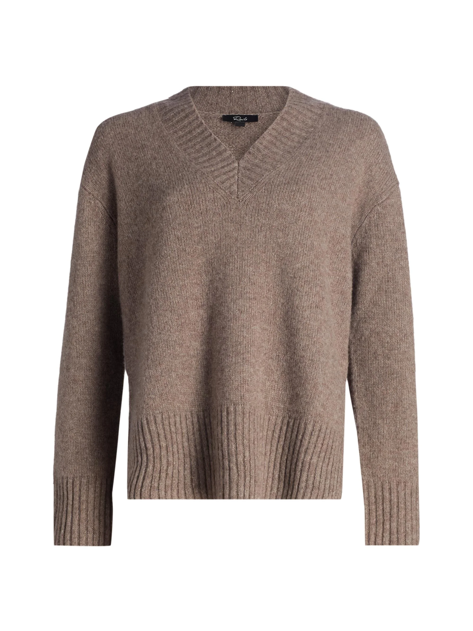 Women's Gisella Cashmere-Silk V-Neck Sweater - Hazelnut - 1