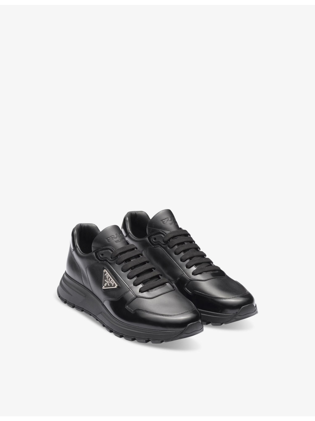 Brand-plaque leather low-top trainers - 3
