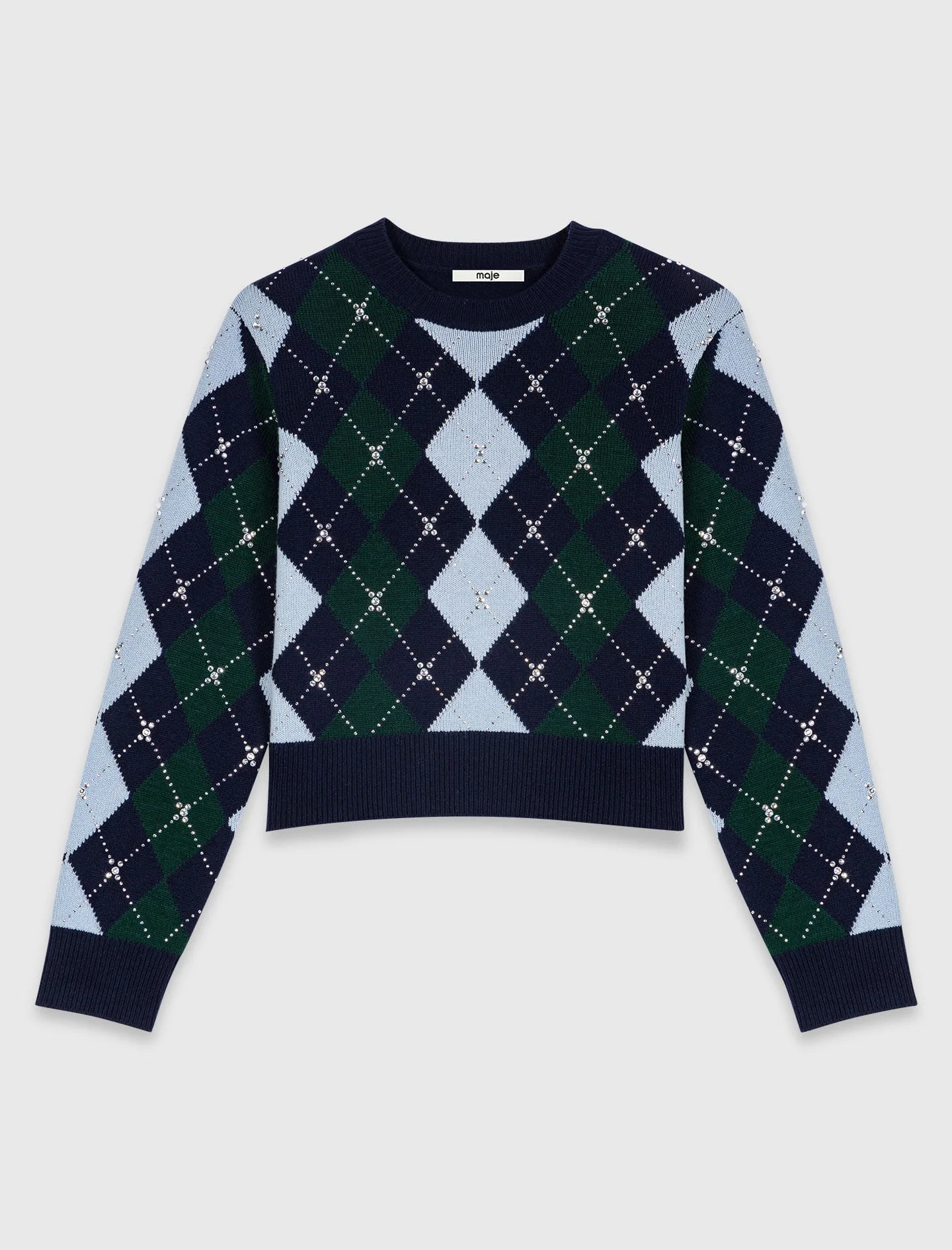 Argyle sweater with rhinestones - 1