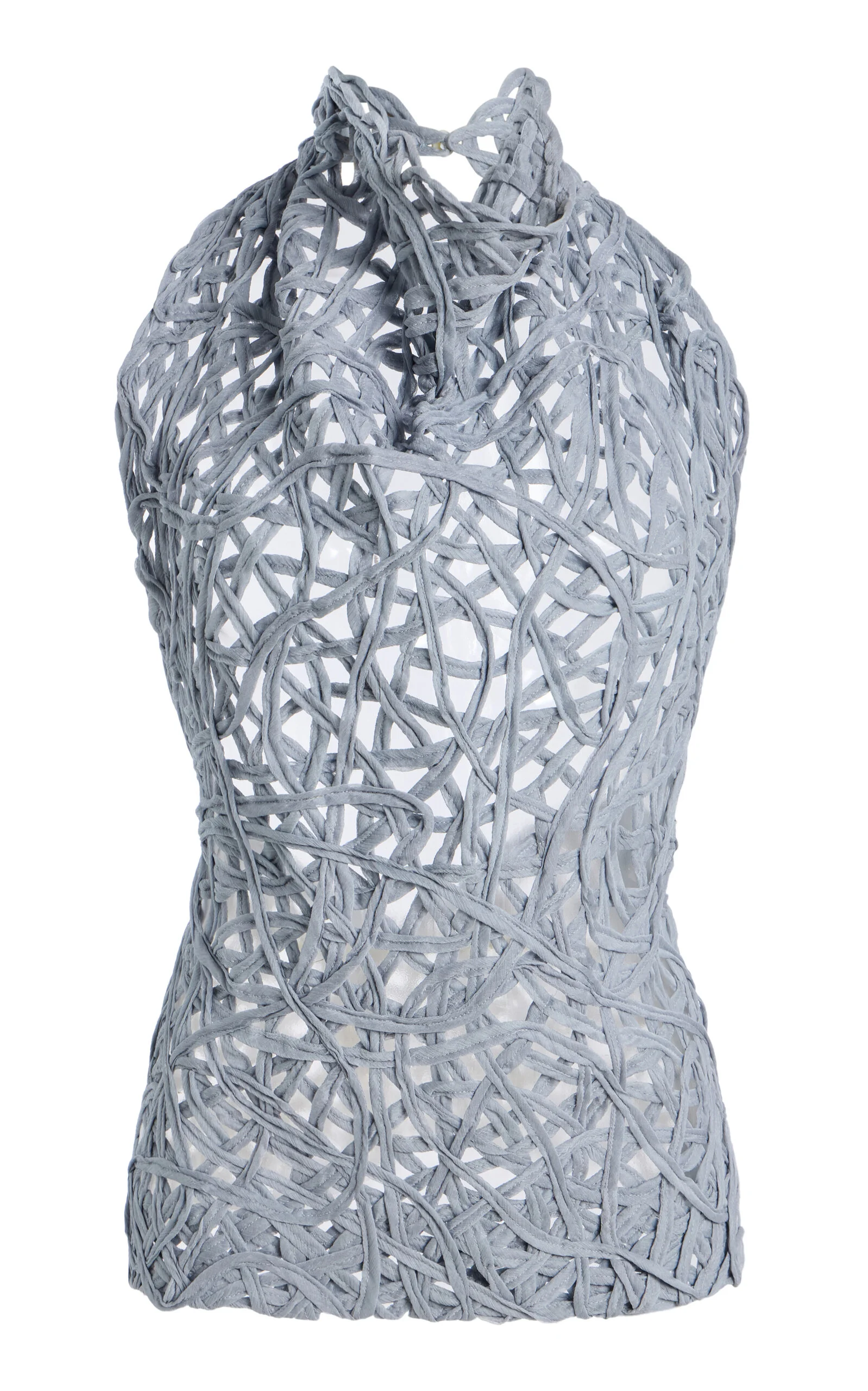 Exclusive Embroidered Halter Top grey - 1