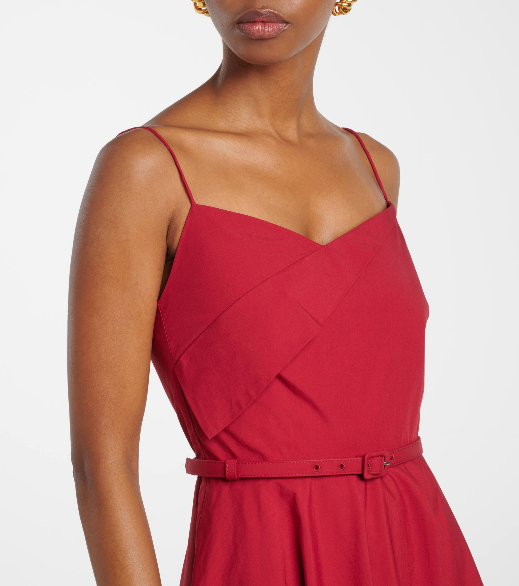 Cotton poplin midi dress - 4