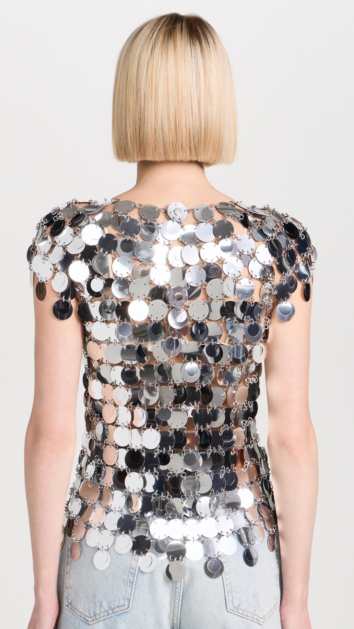 The Iconic Silver Sparkle Discs Top - 2