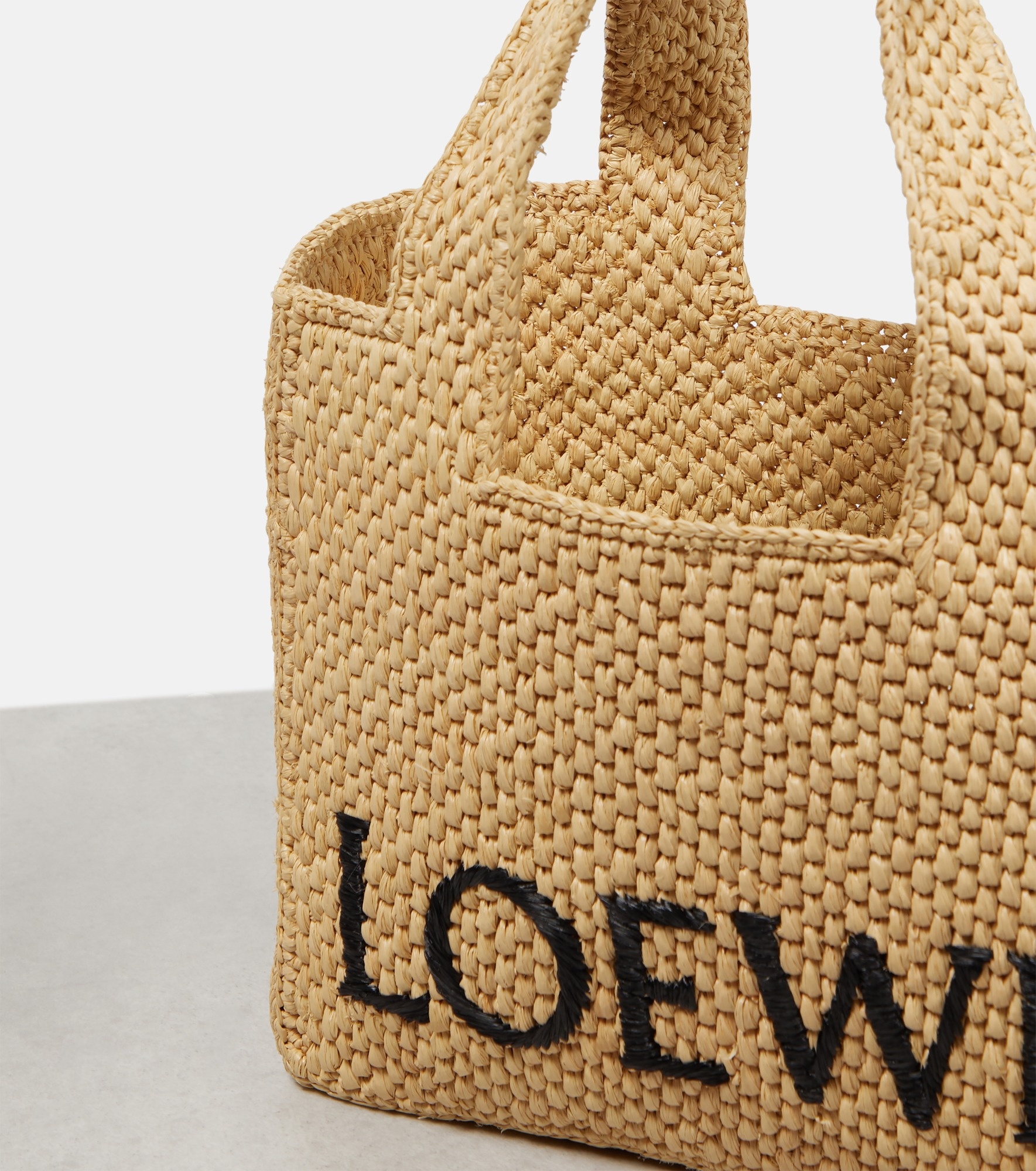 Paula's Ibiza Small logo raffia tote bag - 3