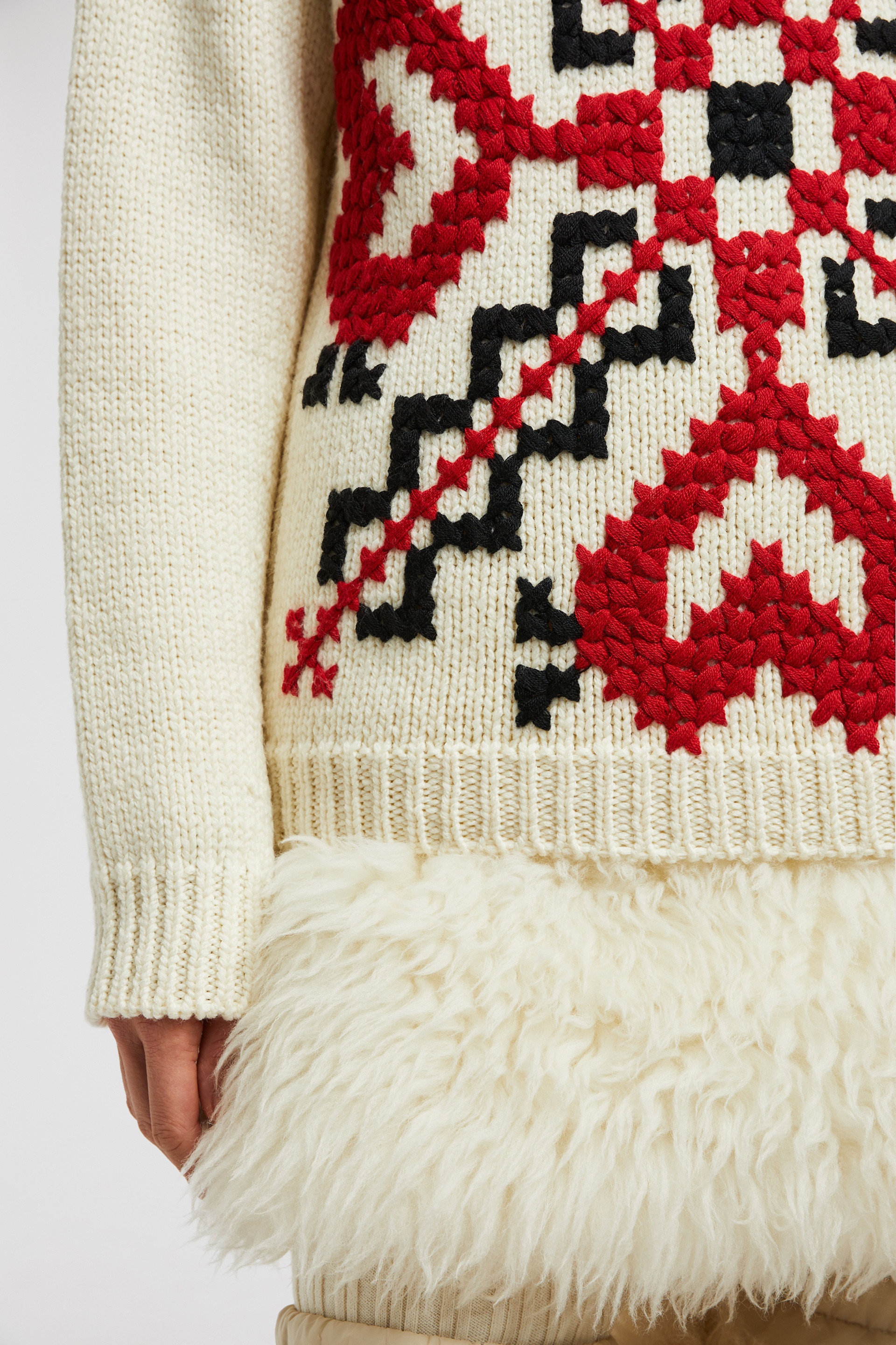 Hand-Embroidered Wool Blend Sweater - 6