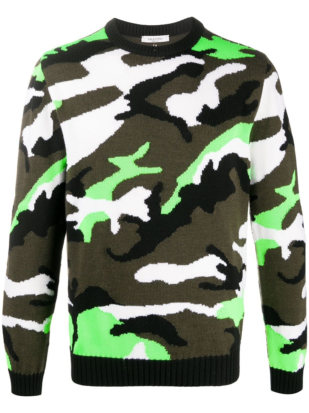 camouflage knit sweater - 1