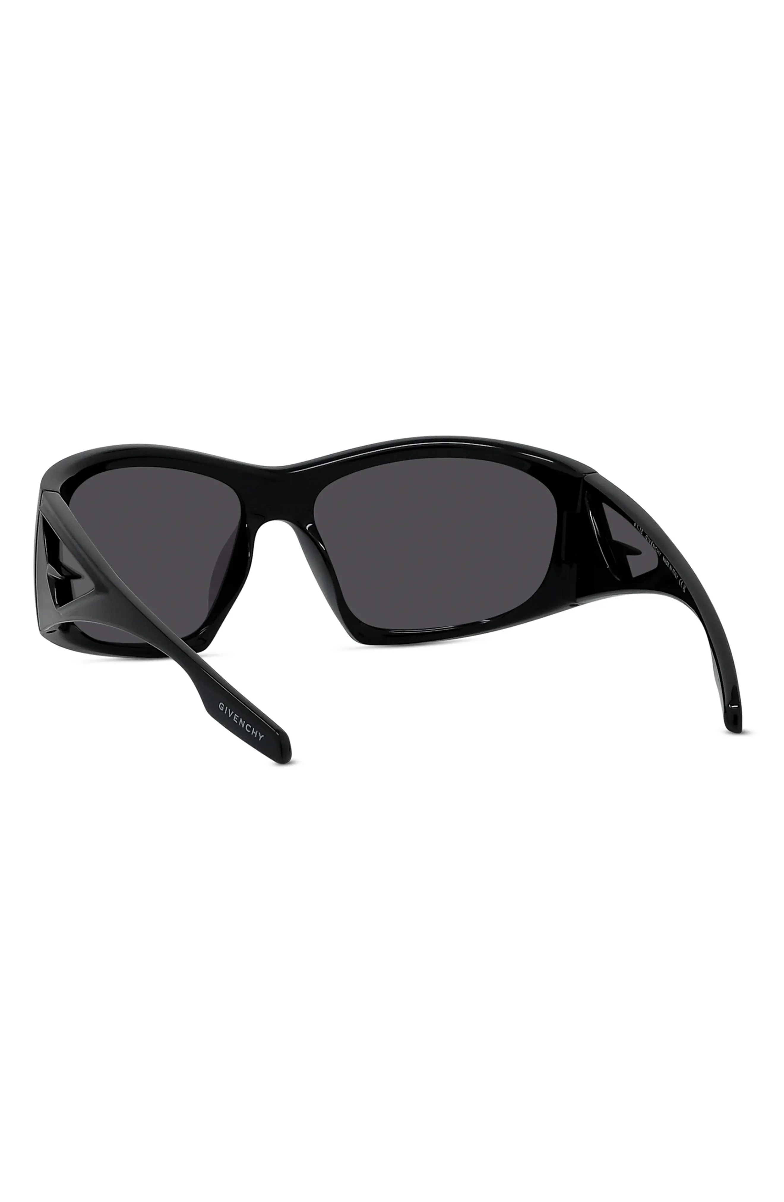 Givcut 67mm Oversize Geometric Sunglasses in Shiny Black /Smoke - 4