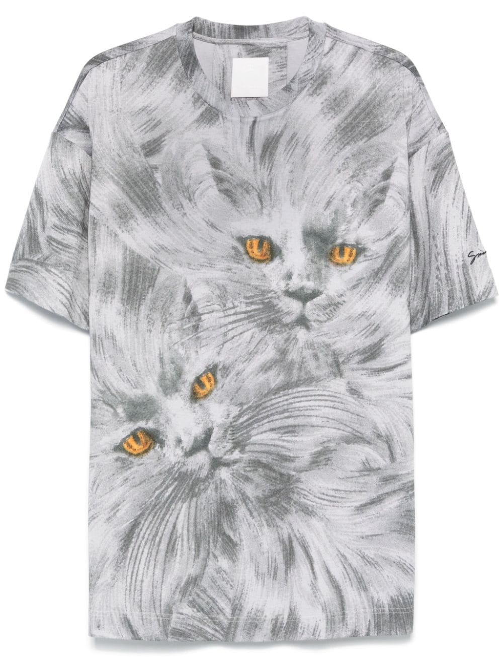 cat-print T-shirt - 1