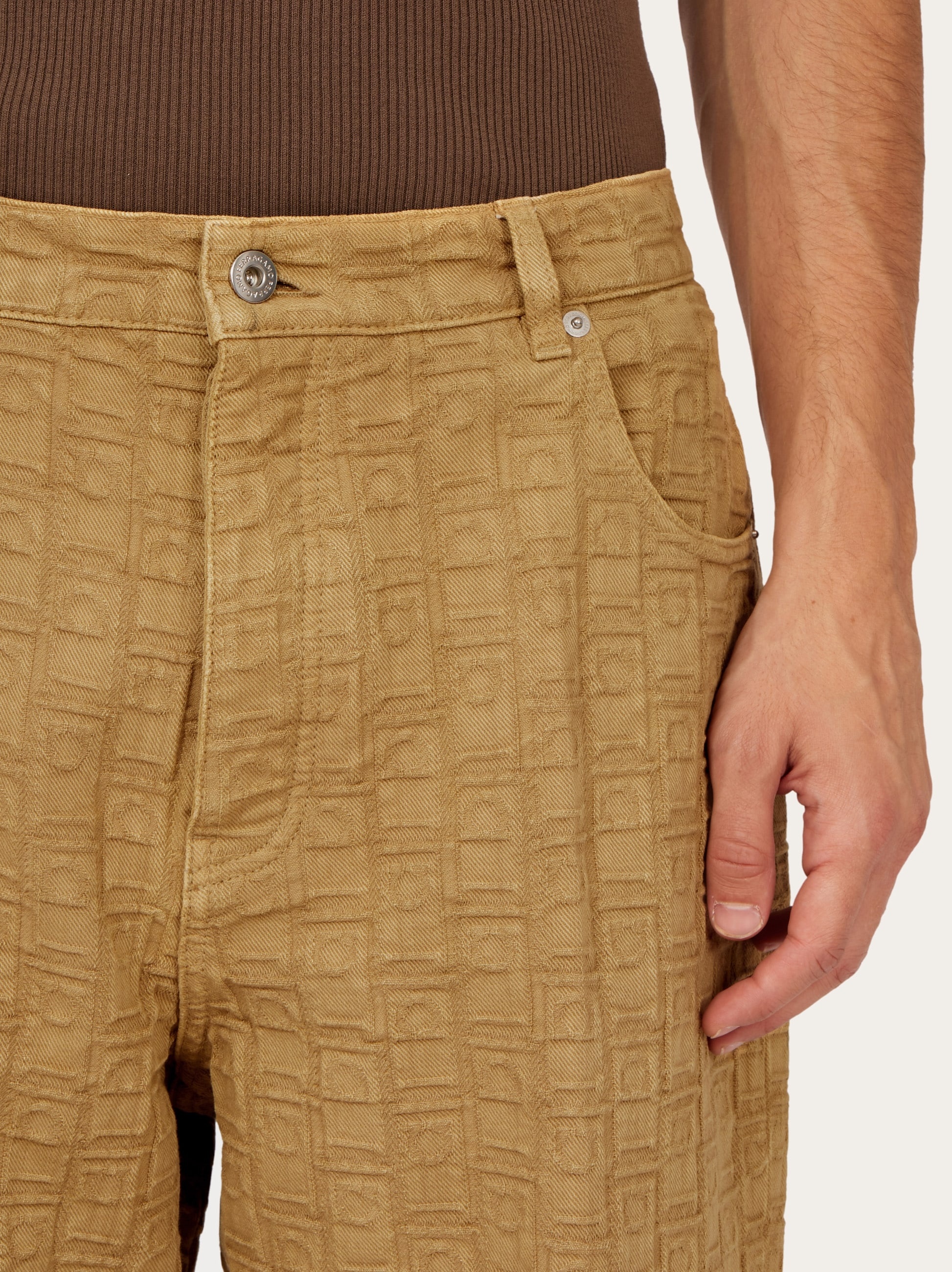 Ferragamo Monogram five pocket trousers - 5