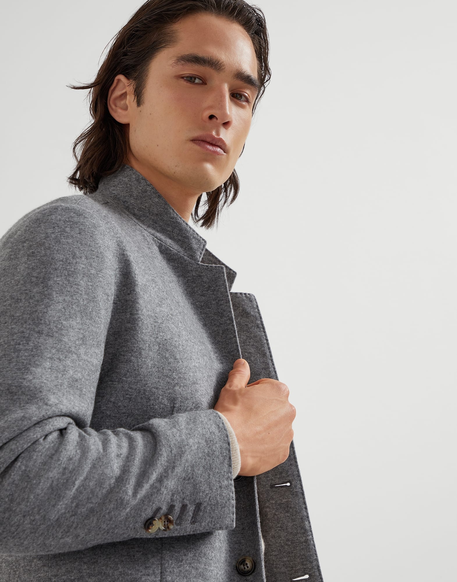 Cashmere jersey blazer with patch pockets - 3