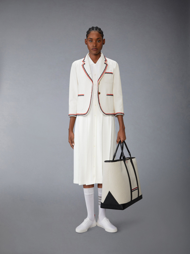 COTTON WAFFLE PLEATED POLO DRESS 5