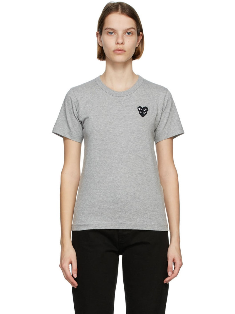 Grey & Black Layered Heart T-Shirt 1
