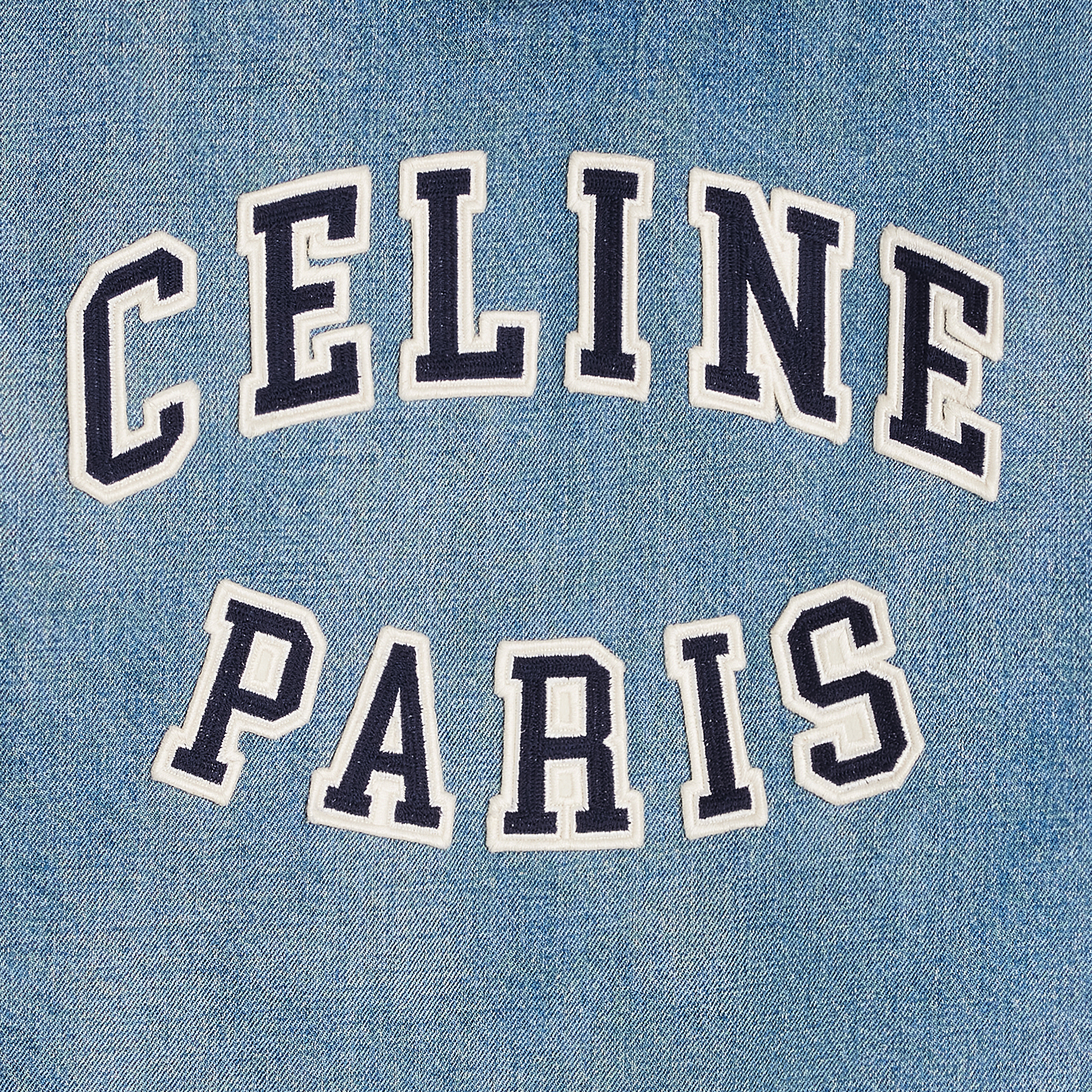 loose celine teddy jacket in pismo wash denim - 4