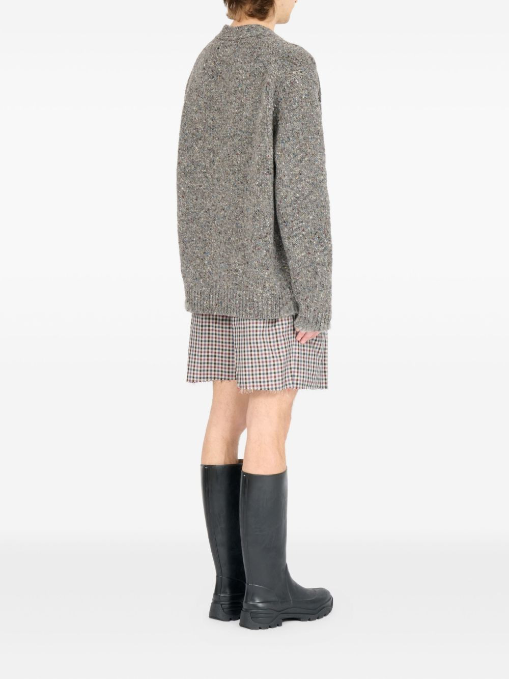 textured button-up cardigan - 4