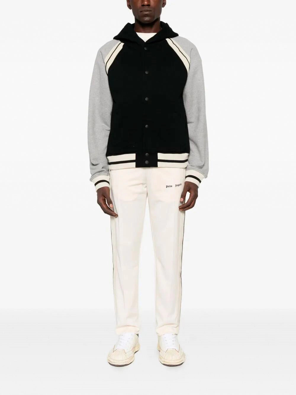 Palm Angels Men `Curved Logo` Track Varsity Jacket - 2