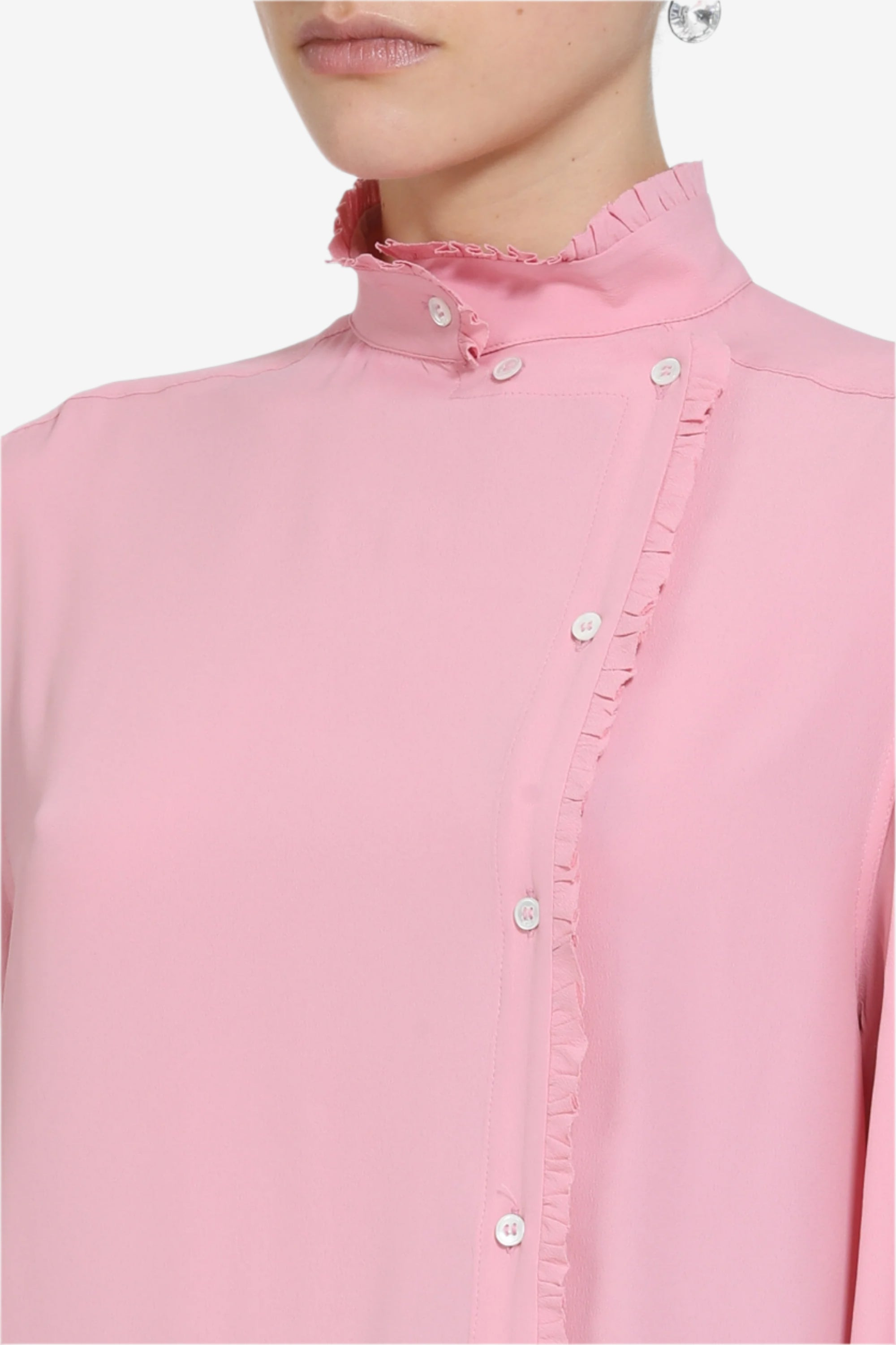 SHIRT WITH MINI RUFFLES AND SIDE CLOSURE - 5