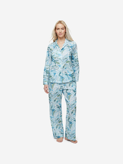 Derek Rose Women's Pyjamas Ledbury 61 Cotton Batiste Green outlook