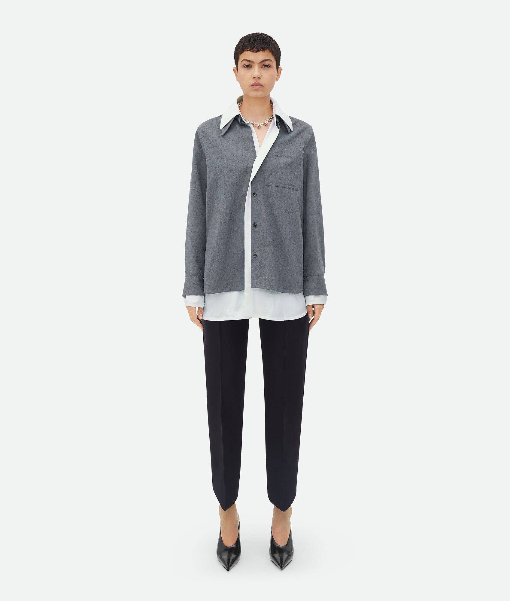 Relaxed Fit Double Layer Cotton Shirt - 1