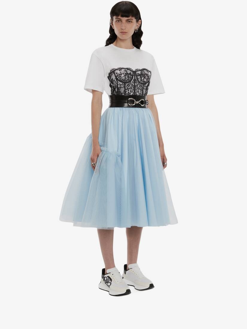 Knee Tulle Skirt in Blue - 3