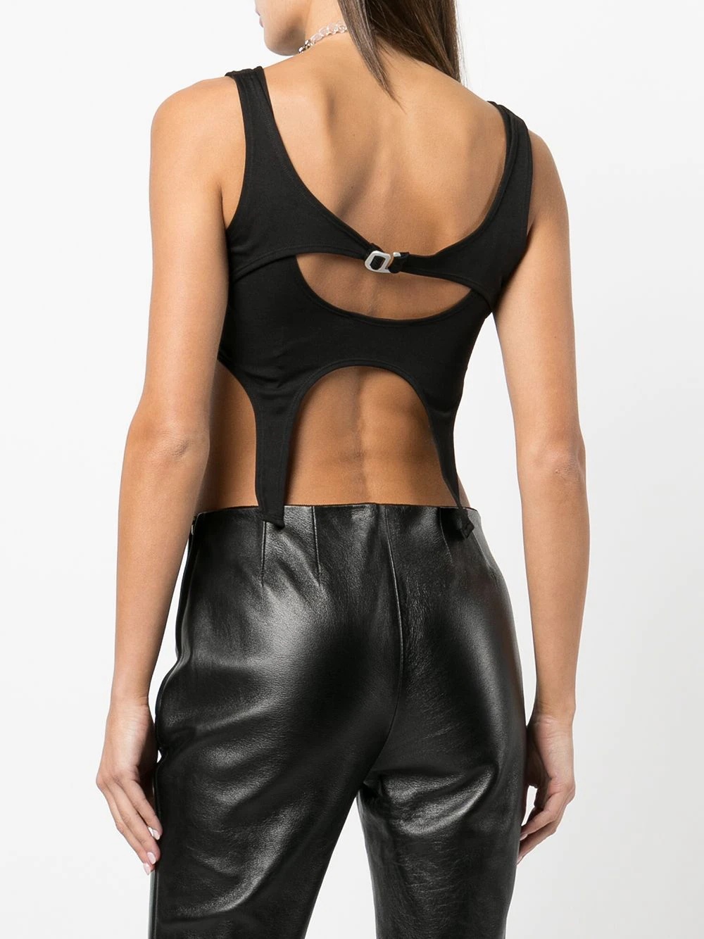 U-neck cropped tank top - 4