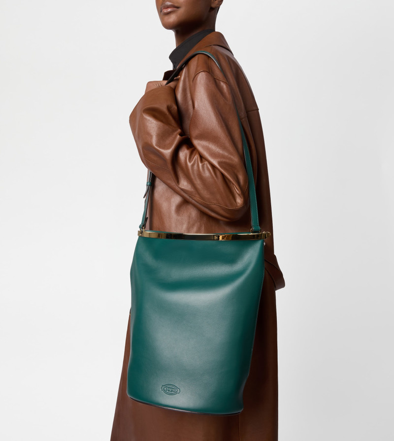 Tod's TOD'S MAGENTA BAG BUCKET BAG IN LEATHER SMALL - GREEN outlook