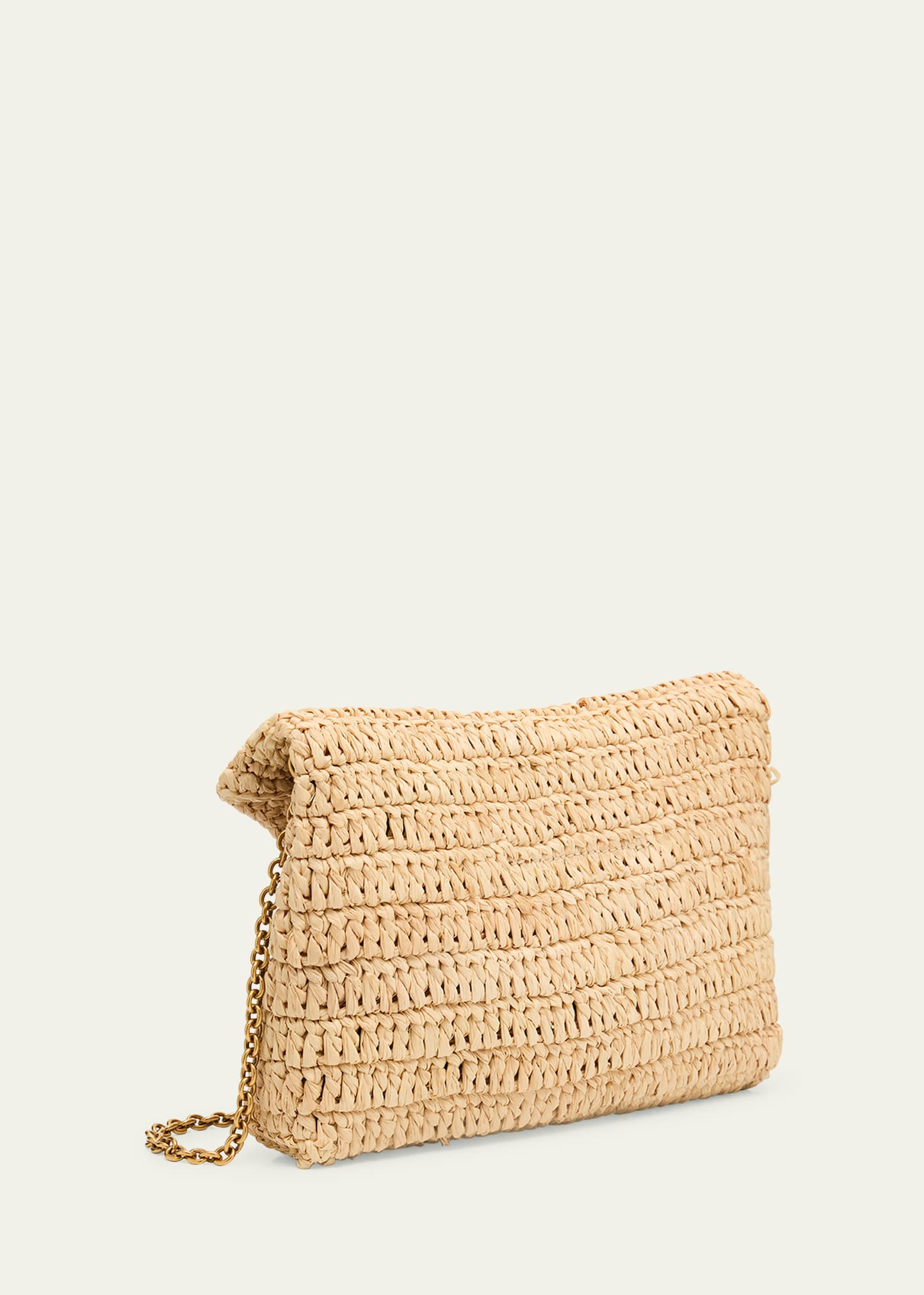 Envelope Flap YSL Pouch Bag in Raffia - 3