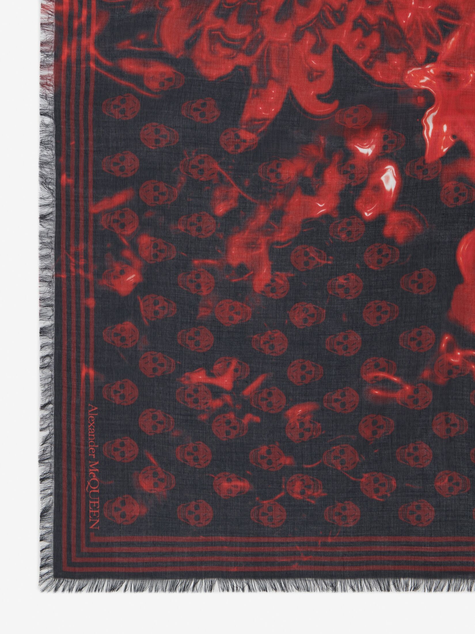 Men's Wax Flower Biker Foulard in Black/red 3