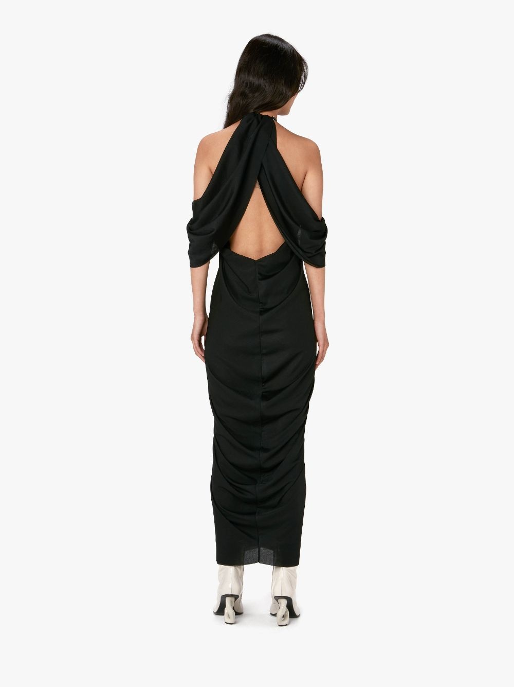 LONG COLD SHOULDER DRESS - 3