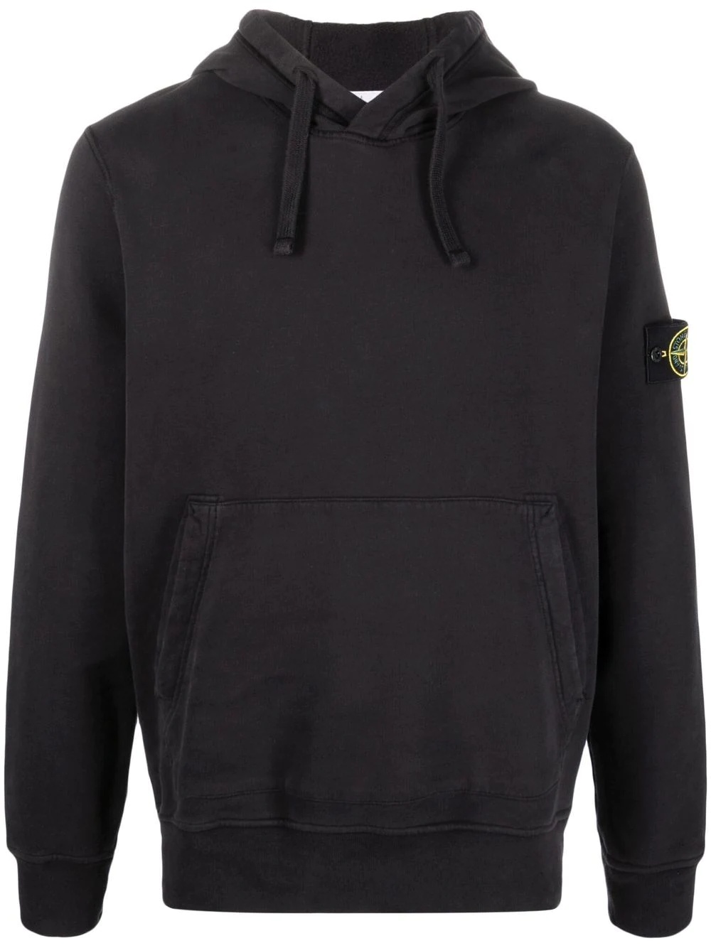 Compass-patch cotton hoodie - 1