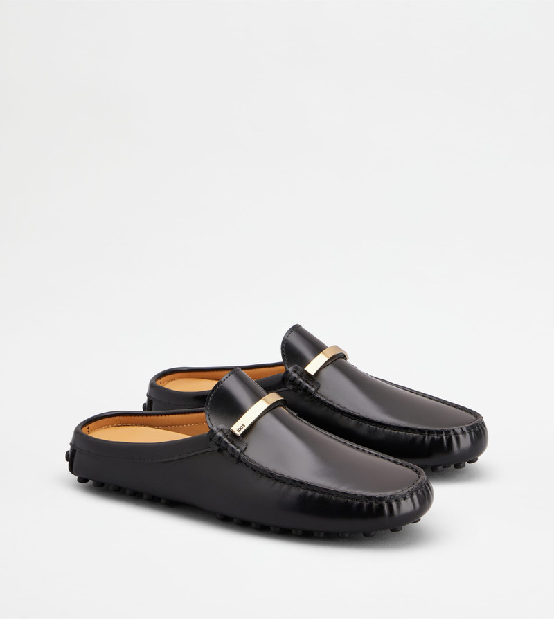 GOMMINO MULES IN LEATHER - BLACK 2