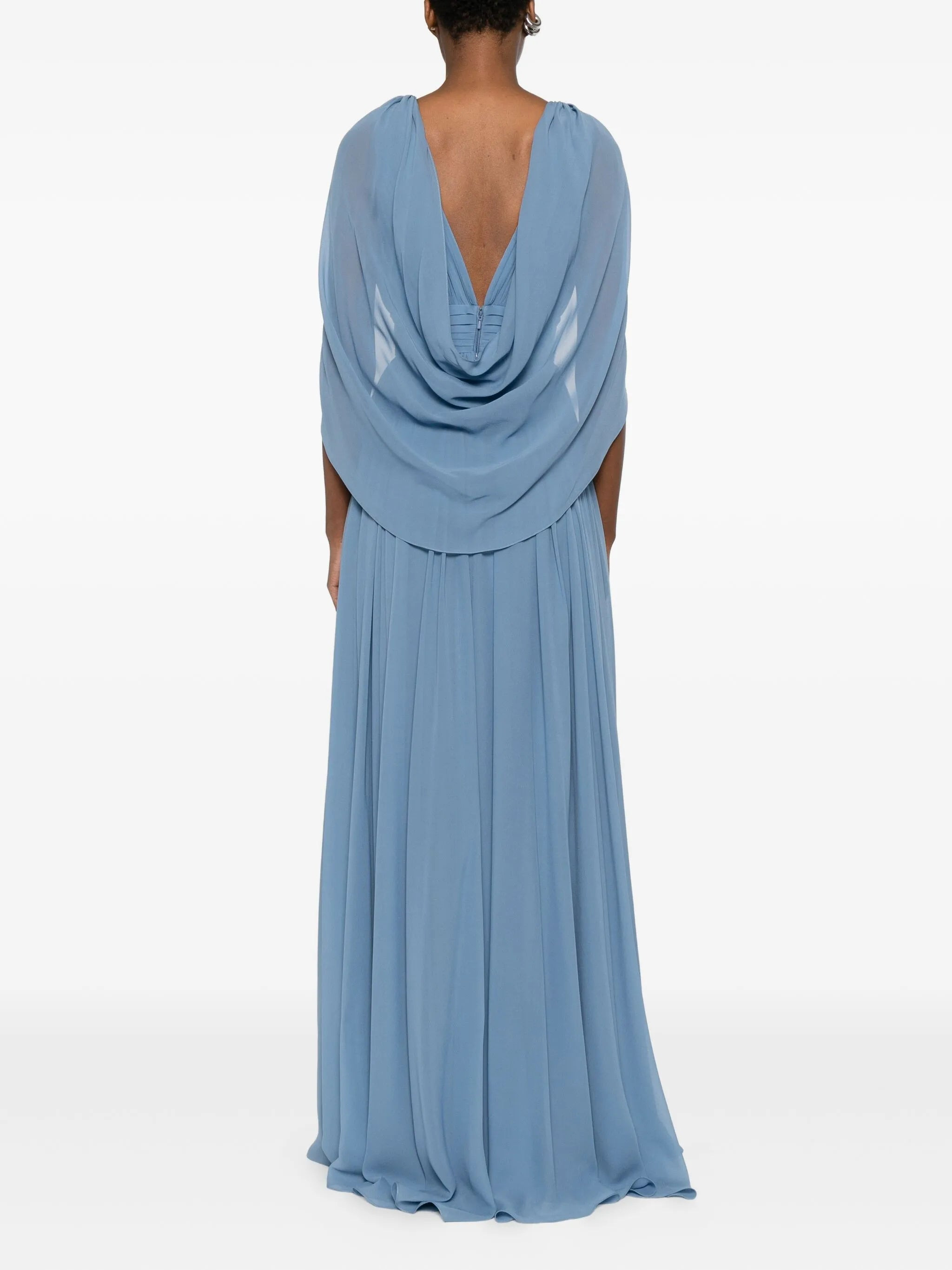 Elie Saab Draped V-neck Maxi Dress - 3