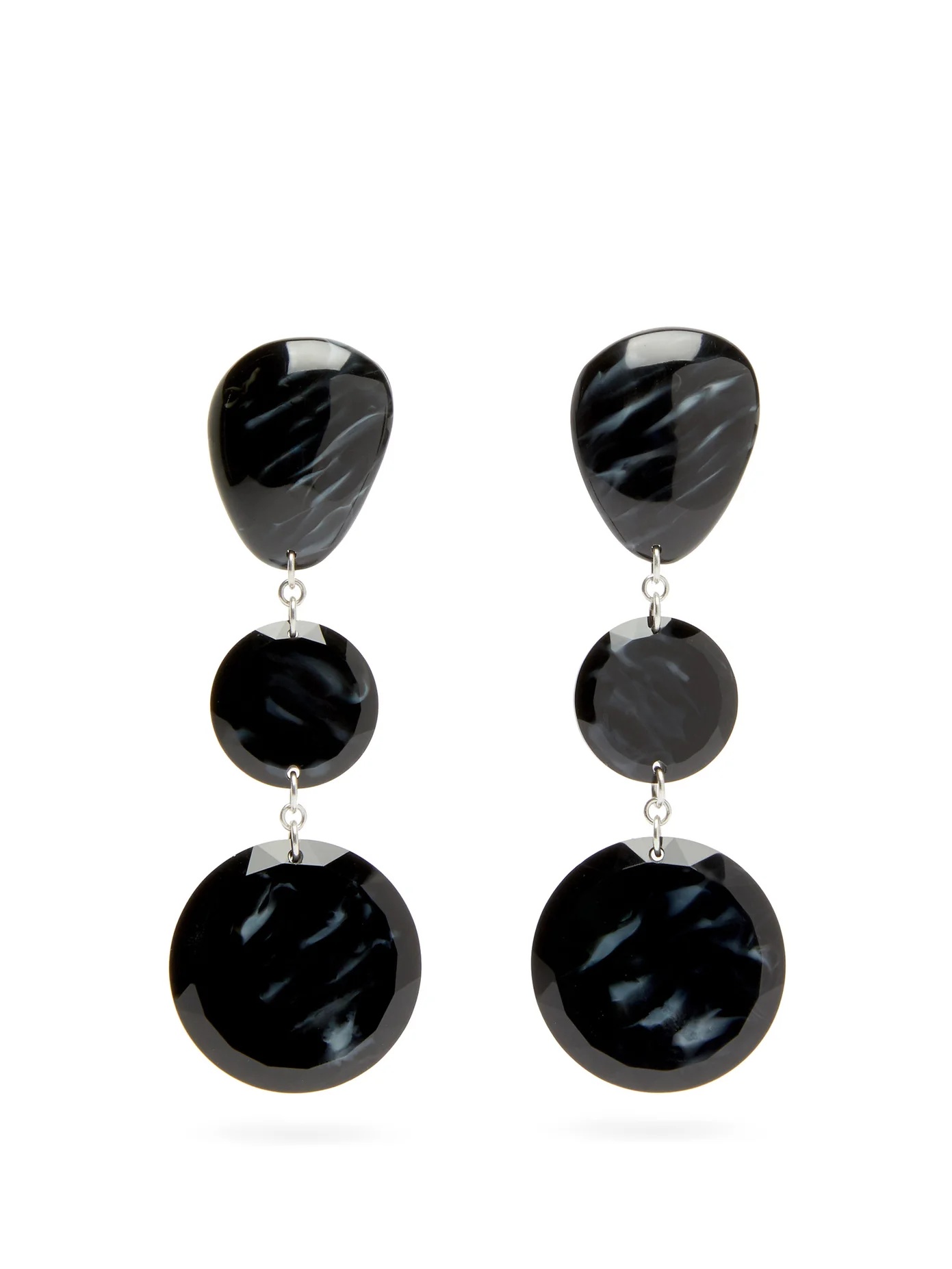 Carved-resin drop earrings - 1