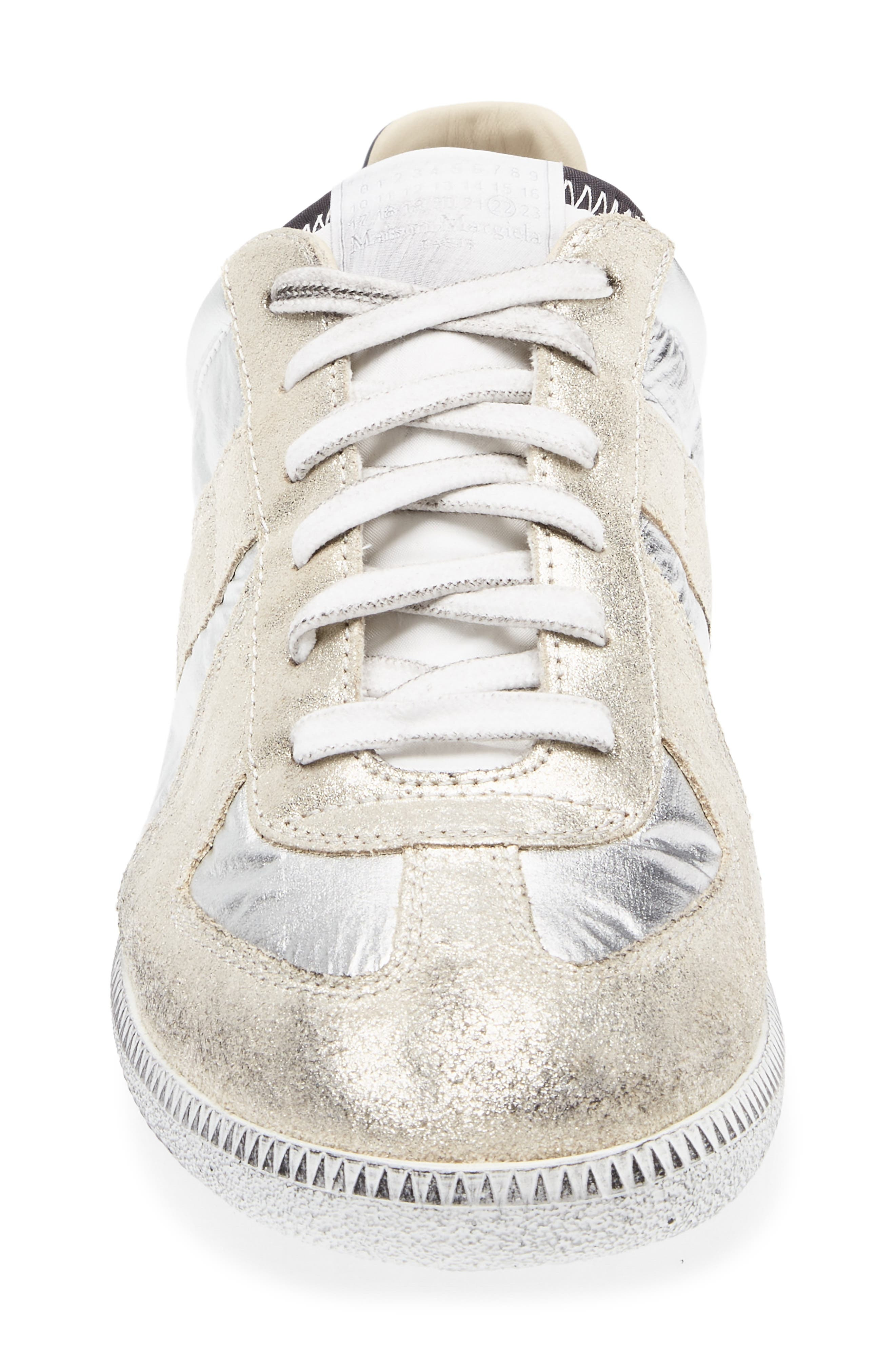 Maison Margiela Replica Low Top Sneaker in Silver/white/natural Metallic at Nordstrom - 4