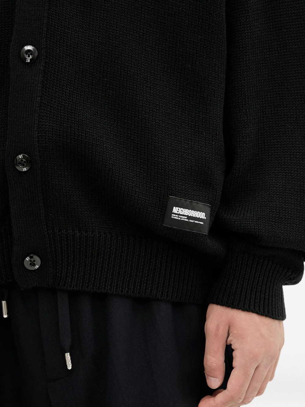 V-neck logo-plaque cardigan - 5