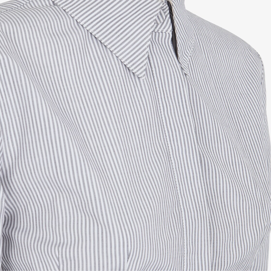 Gray micro pinstripe cotton shirt - 3