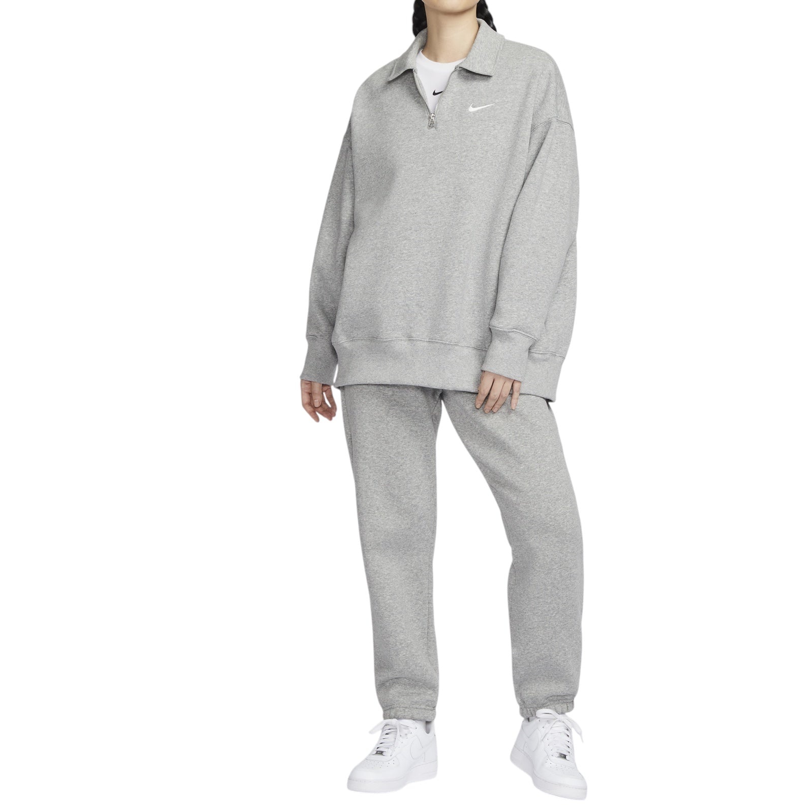 (WMNS) Nike Sportswear Phoenix Fleece 'Grey' FZ3208-063 - 4