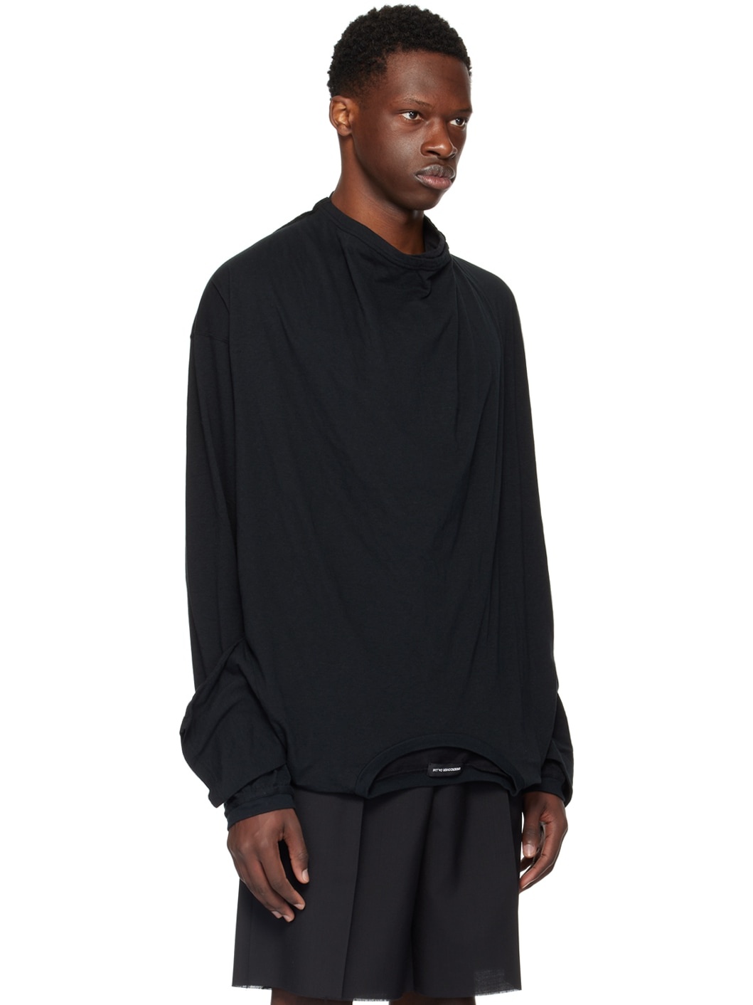 Black Layered Sweatshirt - 2