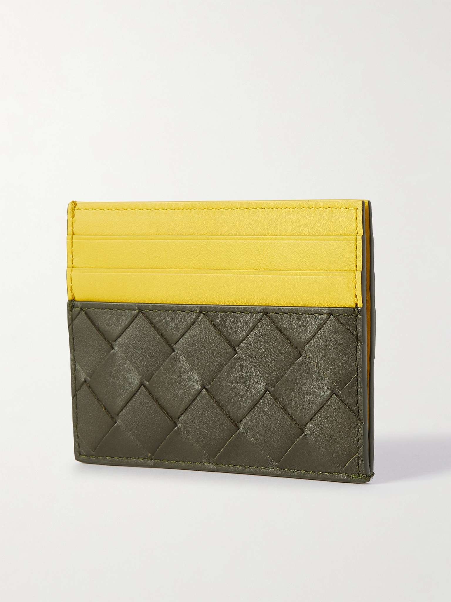 Colour-Block Intrecciato Leather Cardholder - 3