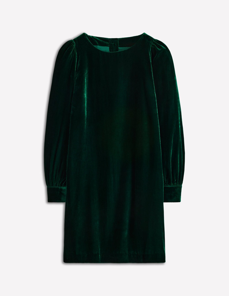 Estella Velvet Shift Dress-Emerald Night 1