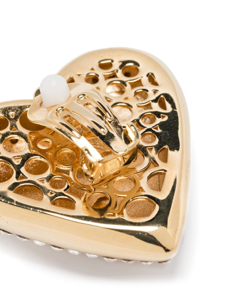 heart-motif clip-on earrings 3