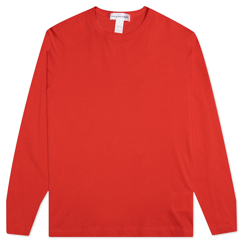 BACK LOGO L/S TEE - RED - 1
