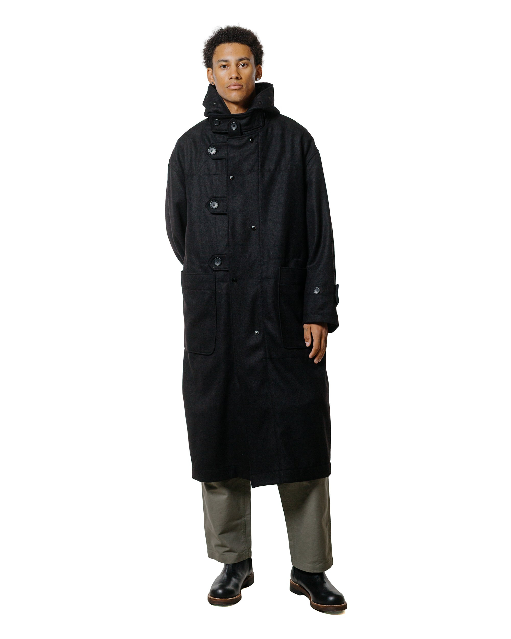 Duffle Coat Black 24oz Wool Melton - 2