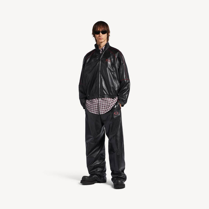 BALENCIAGA Men's Tracksuit Jacket in Black/burgundy outlook