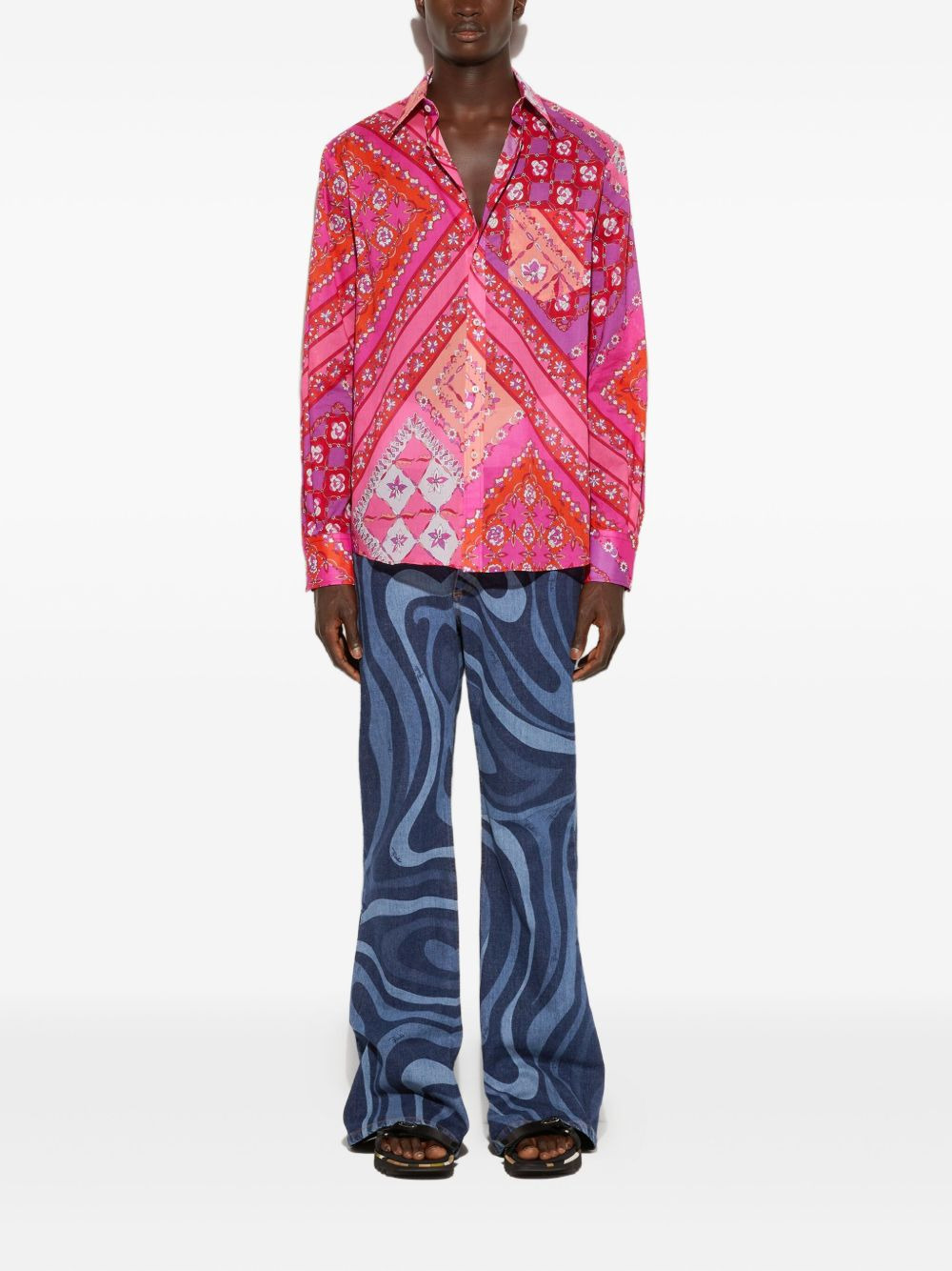 Festa-print cotton shirt - 3