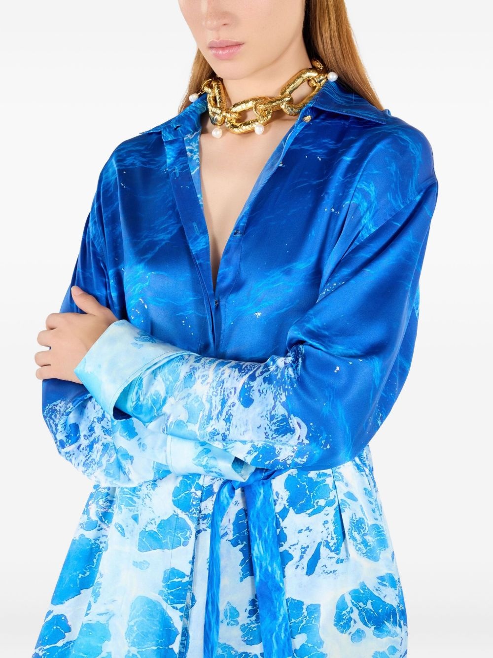 abstract-print midi dress - 6
